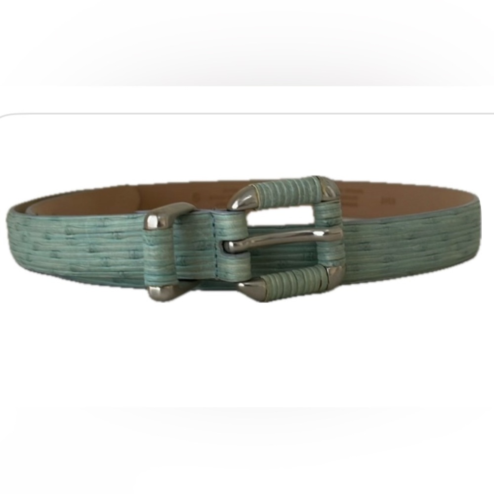 TALBOTS Genuine Leather Mint Green Belt